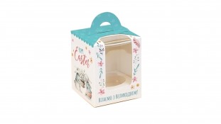 Коробка для 1 капкейка, с ручкой, Easter