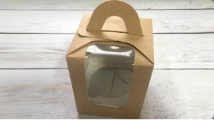 Коробка для 1 капкейка, с ручкой, Крафт