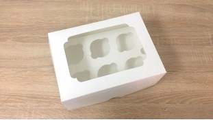 Коробка для 6 капкейков, с окошком