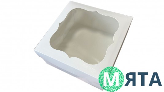 Коробка для десертов 20х20х10 см, Белая