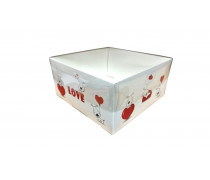 Коробка для десертов 20х20х10 см, Love