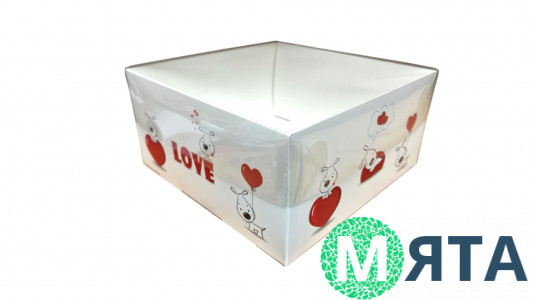 Коробка для десертов 20х20х10 см, Love