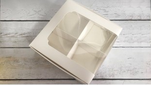 Коробка для десертов 20х20х6 см, белая Коробка для десертов 20х20х6 см, белая