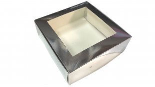 Коробка для десертов 20х20х7 см, Серебро