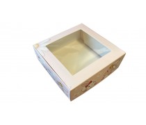 Коробка для десертов 20х20х7 см, Зайчики