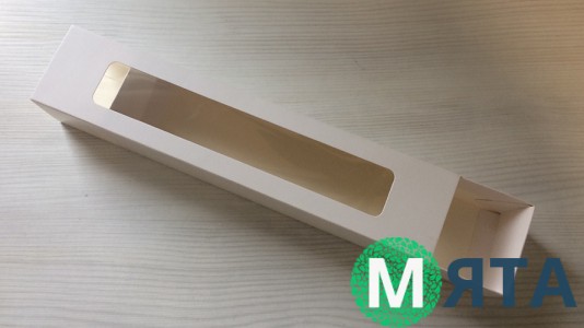 Коробка для макаронсов 30х6х5 см, белая