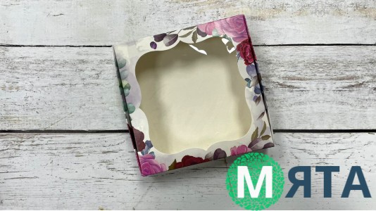 Коробка для пряников 15х15 см, Роза