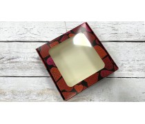 Коробка для пряников 15х15х3 см, Сердца на темном фоне