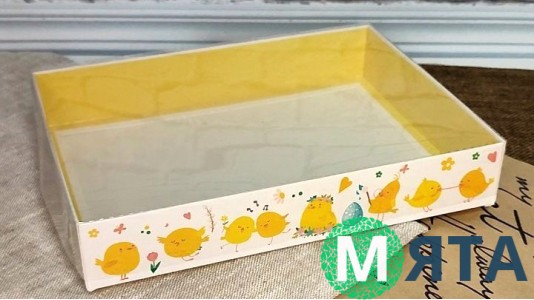 Коробка для пряников 15х20х3 см, Цыплята