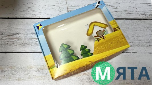 Коробка для пряников 15х20х3 см, Хатинка