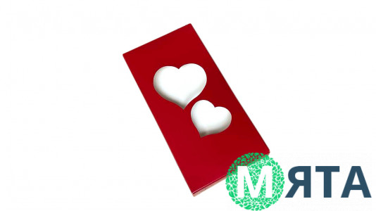 Коробка для шоколада Красная, Сердечки