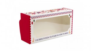 Коробка для штоллена, рулета с принтом