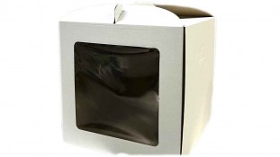 Коробка для торта 30х30х30, прямоугольное окно