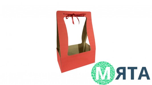 Коробка-корзина 23х13х10 см, Красная