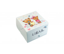 Коробка ланч-бокс Медвежата, 11х11х8 см