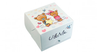 Коробка ланч-бокс Медвежата, 11х11х8 см