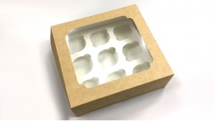 Коробка на 9 капкейков, Крафт