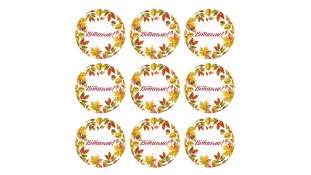 Наклейки Вітаємо, листики, 9 шт