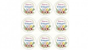 Наклейки Вітаємо з Великоднем, 9 шт