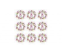 Наклейка Зі Святом 8 Березня, 9 шт