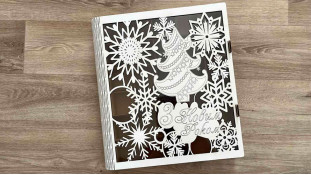 Деревянная коробка-раскраска для Адвент Календаря, 30 ячеек