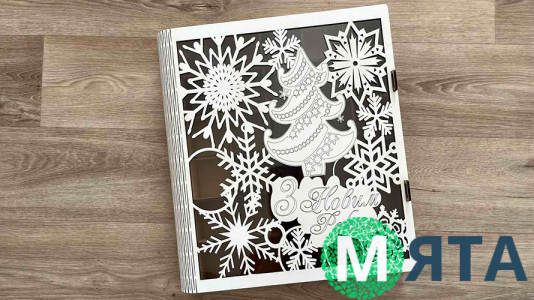 Деревянная коробка-раскраска для Адвент Календаря, 30 ячеек