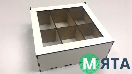 Деревянная коробка 18х18х6 см, 