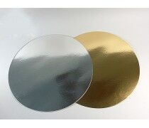 Подложки под торт круглые, золото/серебро