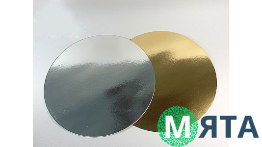 Подложки под торт круглые, золото/серебро