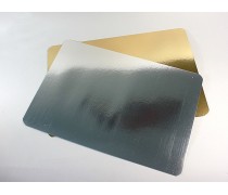 Подложки под торт квадратные, золото/серебро