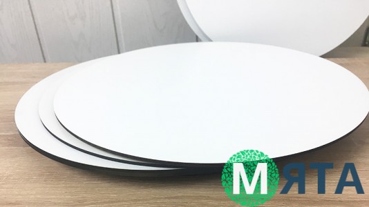 Подставки круглые, двп с белым покрытием 