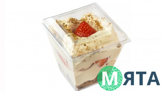 Стаканчики для десертов Пирамида с крышкой, 200 мл