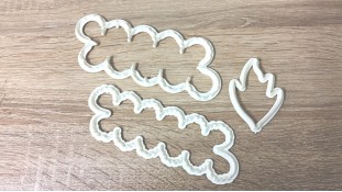 Вырубка Розочки рифленные (пион), 3 шт