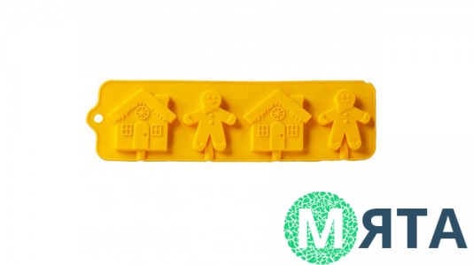 Силиконовая форма для леденцов Человечки-домики