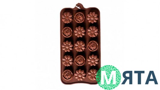 Силиконовая форма для шоколада Цветы ассорти