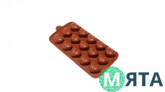 Силиконовая форма конфет Сердечки с капелькой