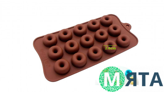 Силиконовая форма мини пончики, 15 шт