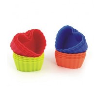 Набор силиконовых порционных форм Сердечки рифлёные. 10 штук