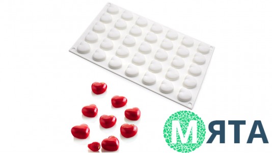 Силиконовая форма для евродесертов Сердечки мини