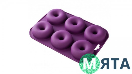 Силиконовая форма для пончиков, 6 шт