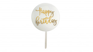 Топпер прозрачный Happy Birthday, акрил