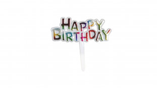 Мини-Топпер Happy Birthday №26, пластик