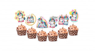 Мини-Топперы Единорог, картон