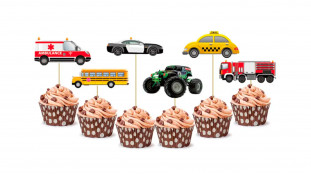 Мини-Топперы Машинки, картон