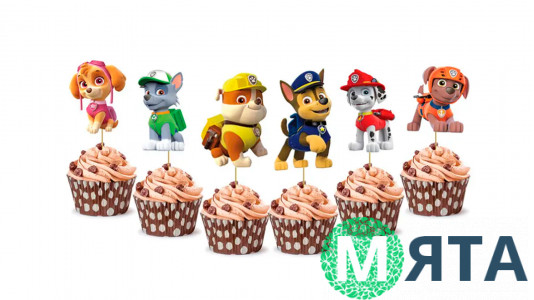 Мини-Топперы Щенячий Патруль, картон