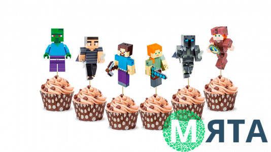 Мини-Топперы Майнкрафт, картон