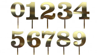 Топпер Золотая цифра, полистирол