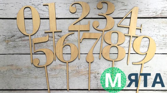 Топпер-цифра №2, дерево