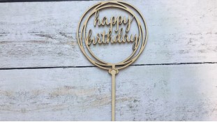 Топпер "Happy Birthday" 4, дерево Топпер "Happy Birthday" 4, дерево