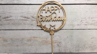 Топпер "Happy Birthday" №16, дерево